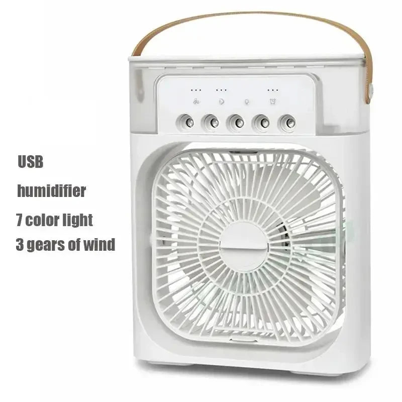 Humidificateur d'air mini USB 3 en 1 avec ventilateur rafraîchissant et veilleuse