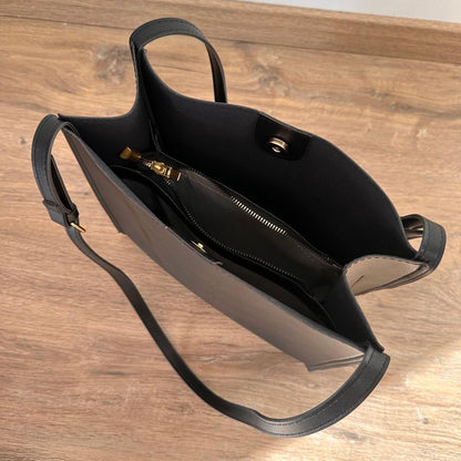 Women's Vegetable Leather Handbag – Elegant Tote Bag with Adjustable Straps and Spacious Interior