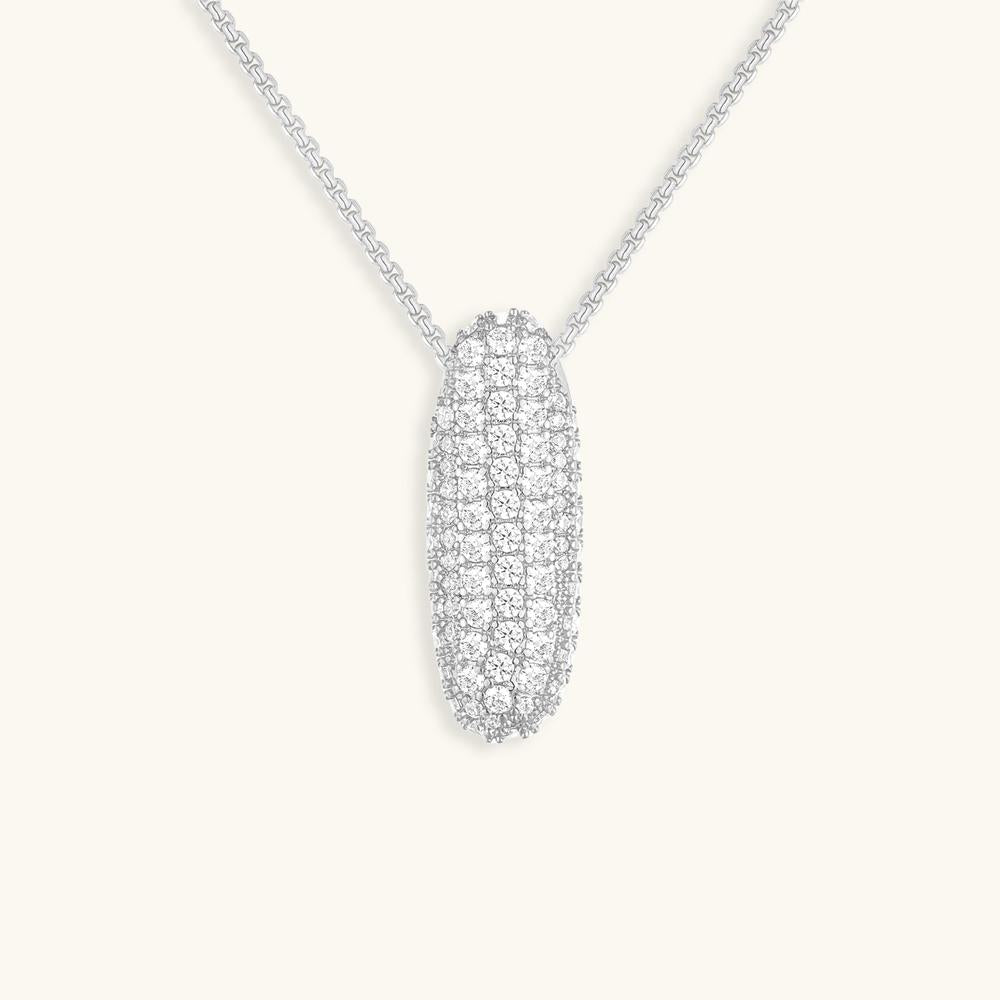 Variant image for Collier Femme Or 18 Carats avec Pendentif Initial et Diamant Simulant 18 pouces-35