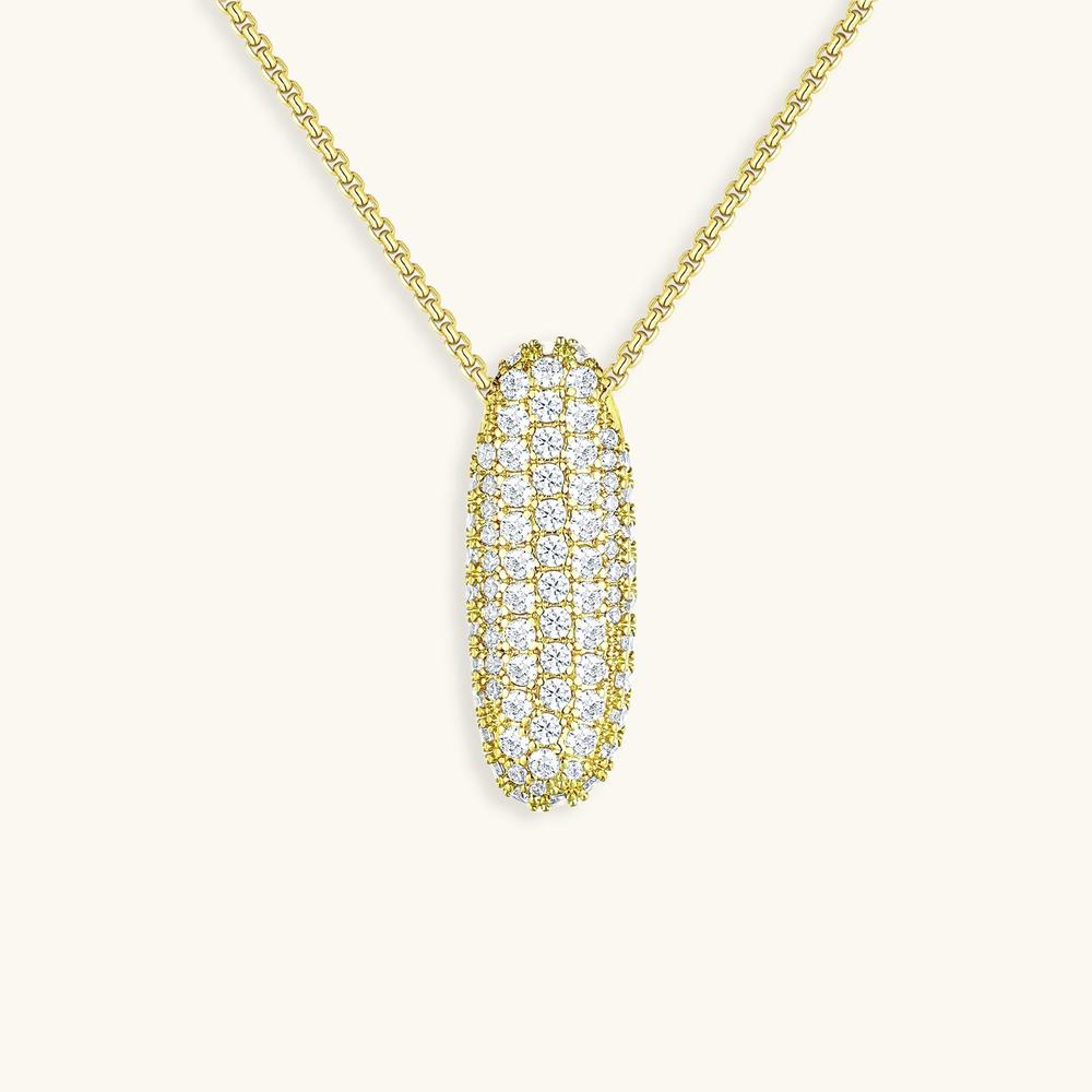 Variant image for Collier Femme Or 18 Carats avec Pendentif Initial et Diamant Simulant 18 pouces-9