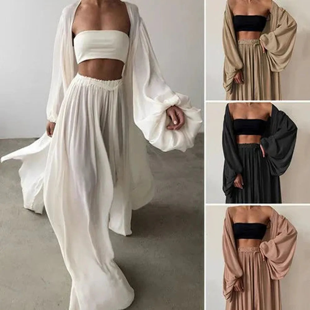 Ensemble élégant pour femme 3 pièces en tissu de haute qualité – Polyvalent et confortable pour toutes les occasions