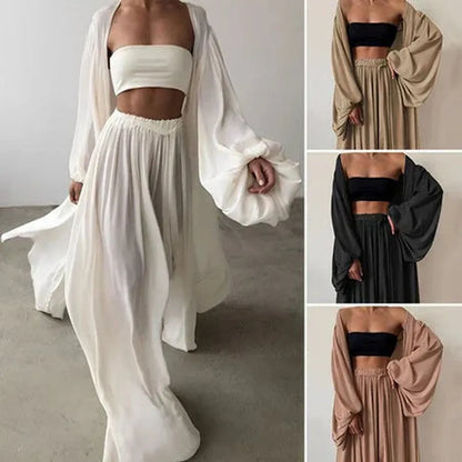 Ensemble élégant pour femme 3 pièces en tissu de haute qualité – Polyvalent et confortable pour toutes les occasions