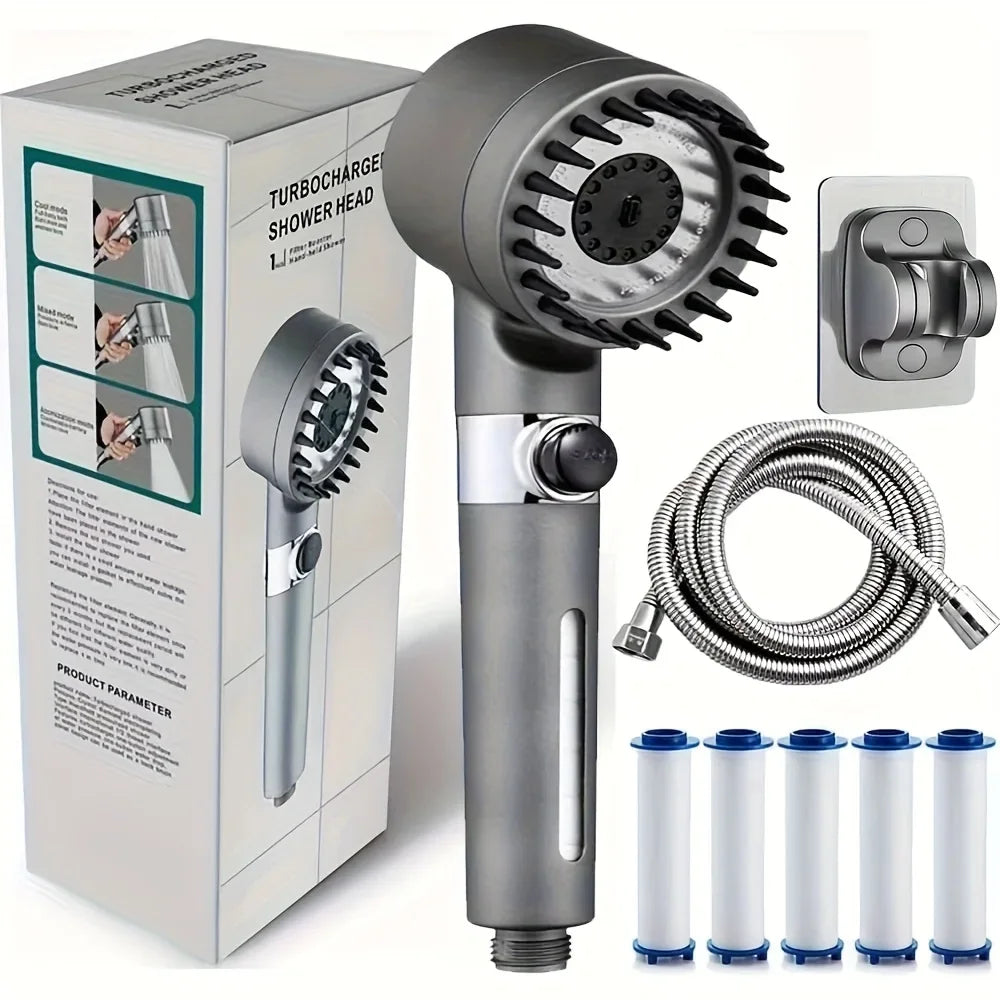 IonDrop Shower Head | Handheld Filter, Turbocharger, Multiple Spray Modes
