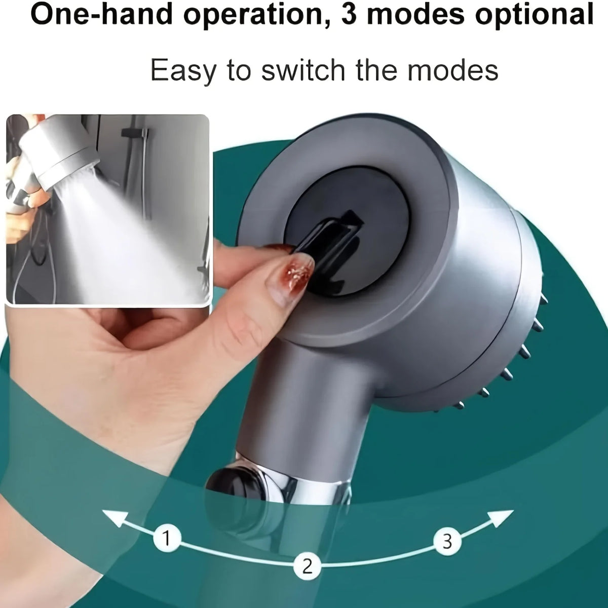 IonDrop Shower Head | Handheld Filter, Turbocharger, Multiple Spray Modes