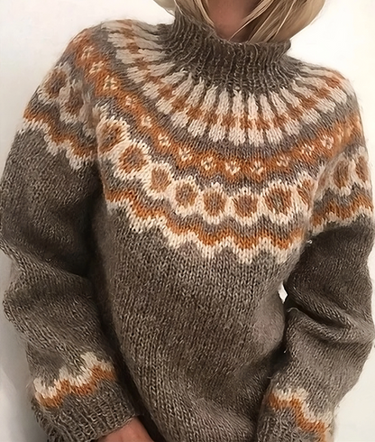 Isla Turtleneck Sweater | 100% Icelandic Wool, Cozy Fair Isle Design