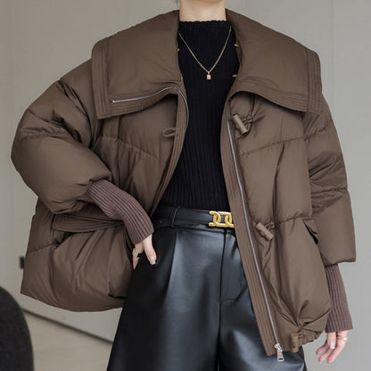 Ivy Puffer Jacket | Short Boxy, Fur Collar