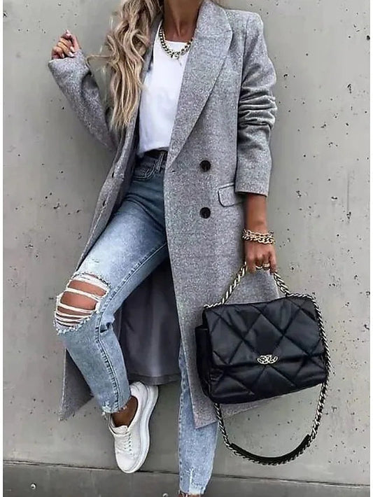 Ivy Women's Coat | Double Breasted, Wool Blend Winter Coat