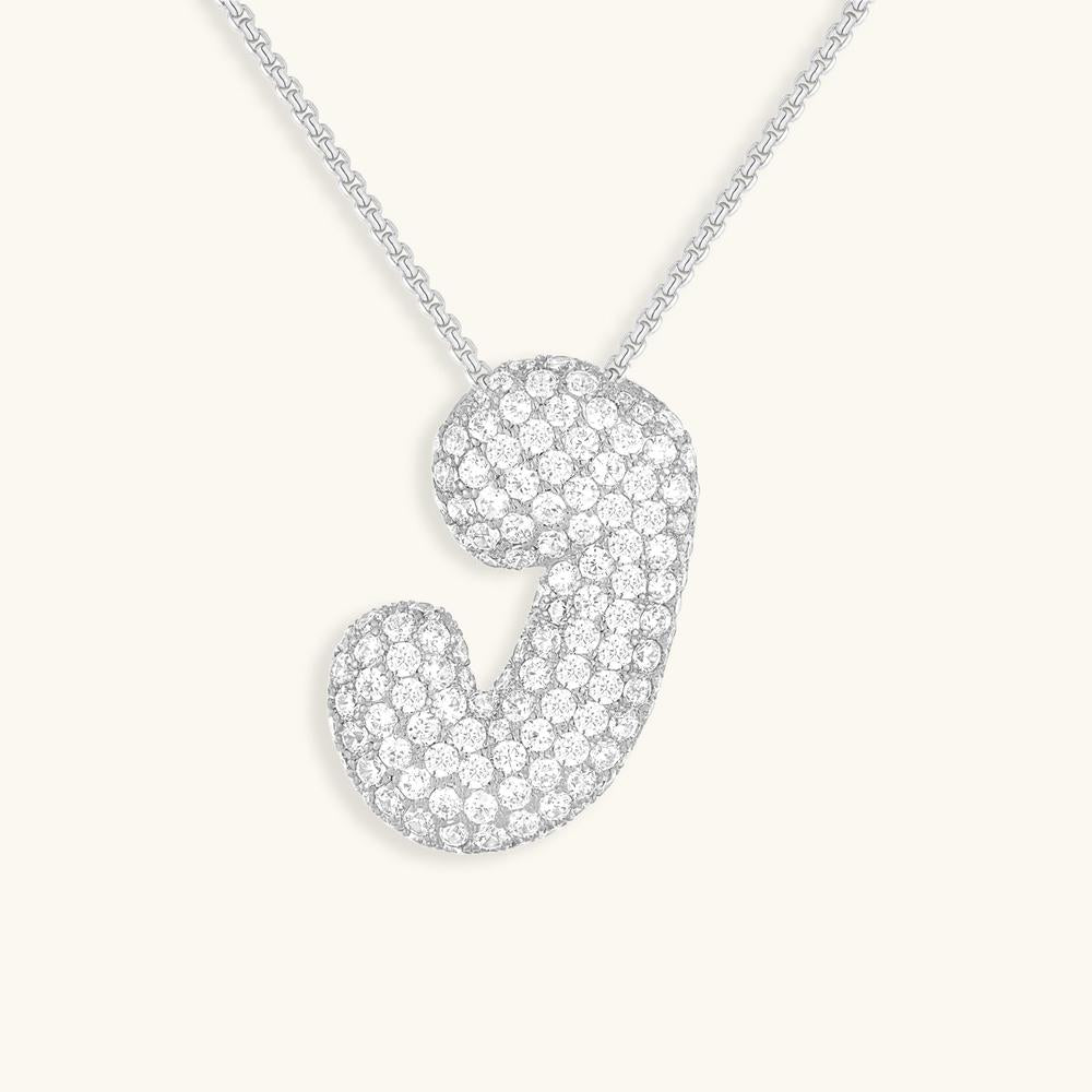 Variant image for Collier Femme Or 18 Carats avec Pendentif Initial et Diamant Simulant 18 pouces-36