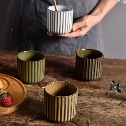 Tasse à thé en céramique rétro de style japonais – Tasse polyvalente en porcelaine pour saké et café