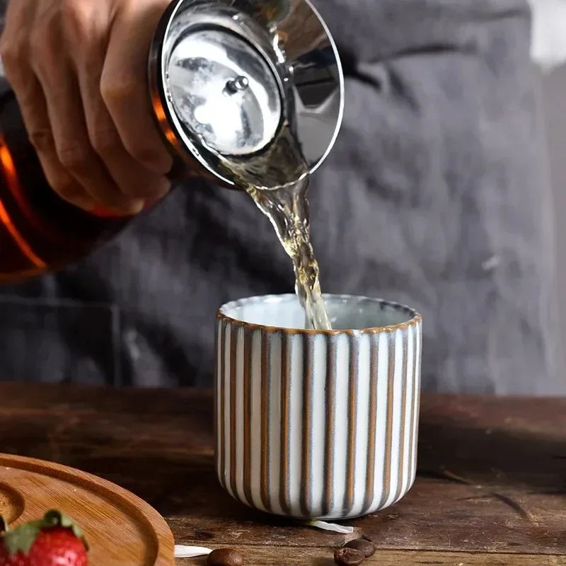 Tasse à thé en céramique rétro de style japonais – Tasse polyvalente en porcelaine pour saké et café