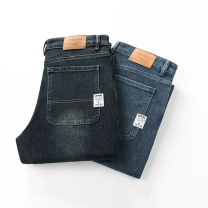 Jean ample pour homme en coton extensible – Style décontracté professionnel