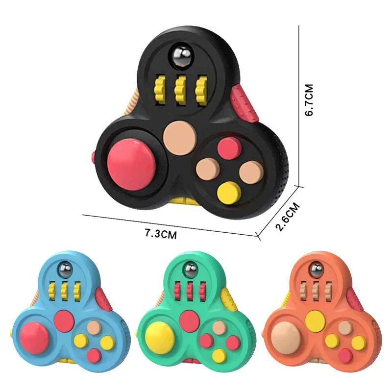 Jouet compact rotatif anti-stress à trois lobes avec textures apaisantes pour adultes et adolescents - Idéal pour le bureau et les déplacements