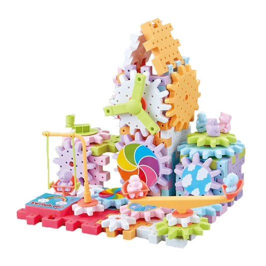Electric Building Block Toys with Rotating Gears – STEM Learning for Children from 3 Years Old