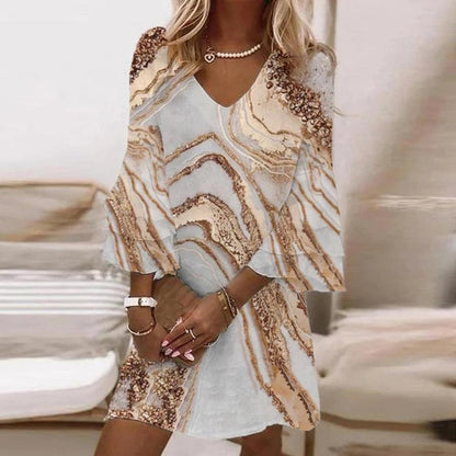Robe longue imprimée élégante pour femmes – Coupe flatteuse et confortable, idéale pour toutes les occasions