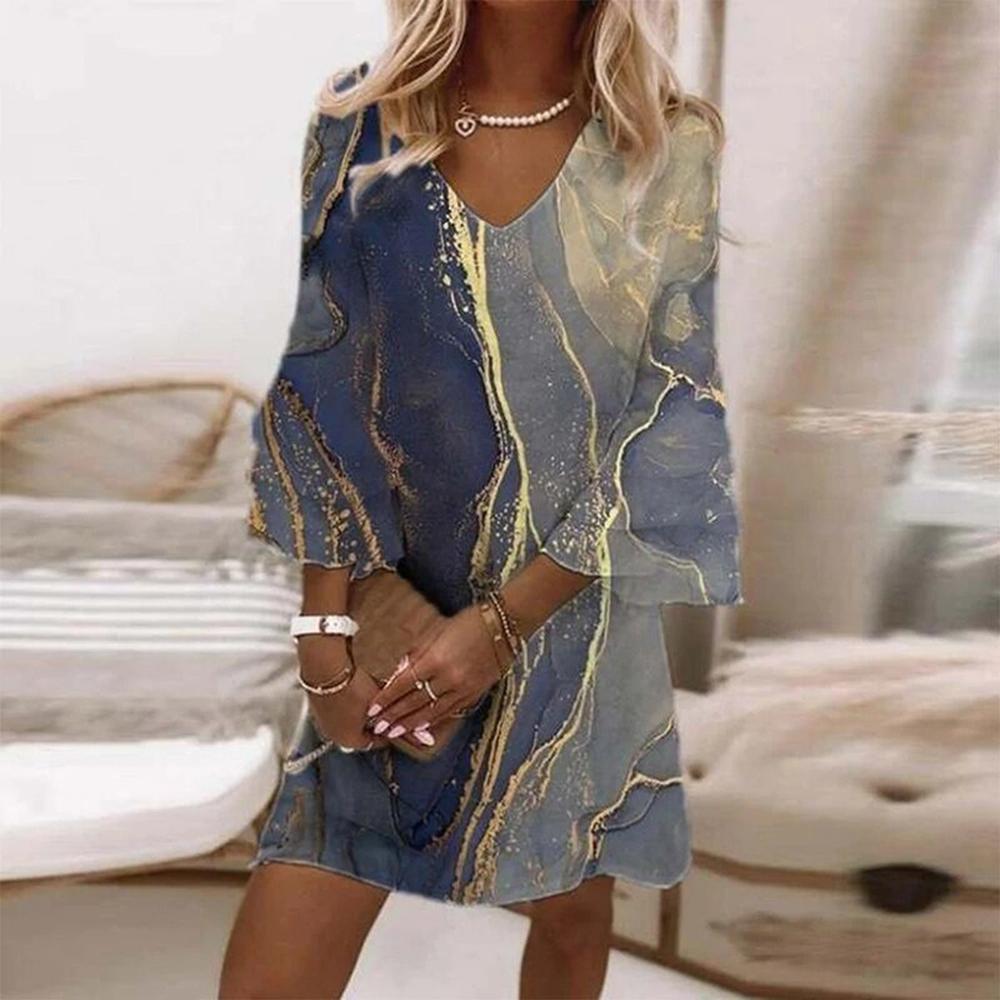 Robe longue imprimée élégante pour femmes – Coupe flatteuse et confortable, idéale pour toutes les occasions