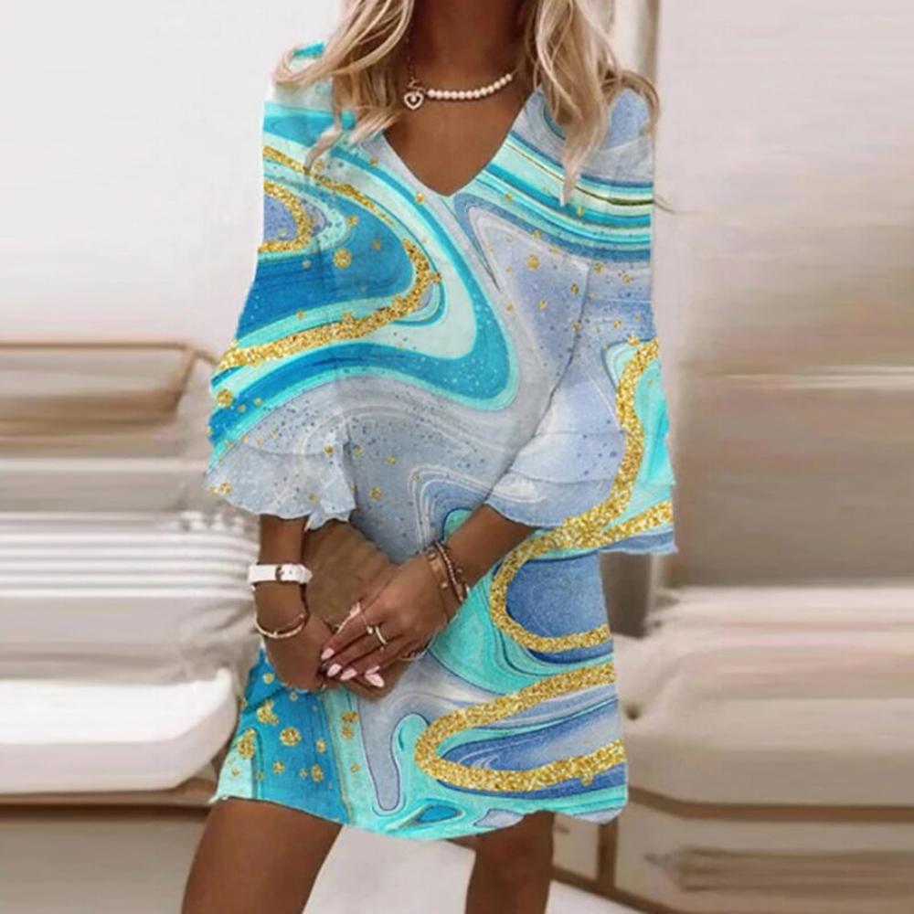 Robe longue imprimée élégante pour femmes – Coupe flatteuse et confortable, idéale pour toutes les occasions