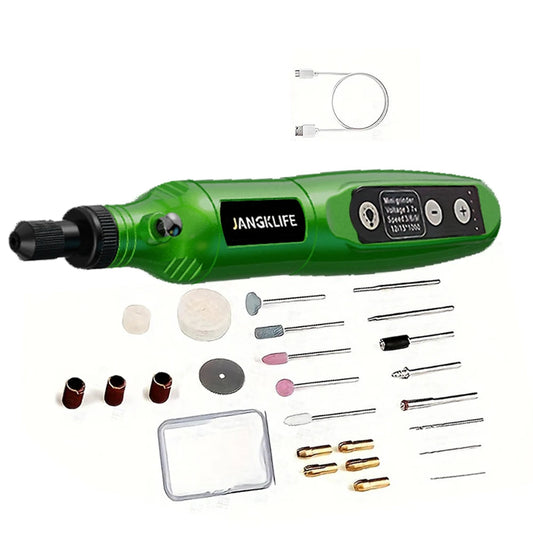 Wireless USB Rotary Tool Kit – Mini Engraving Pen and Drill for DIY, 5 Speeds, Rechargeable Battery