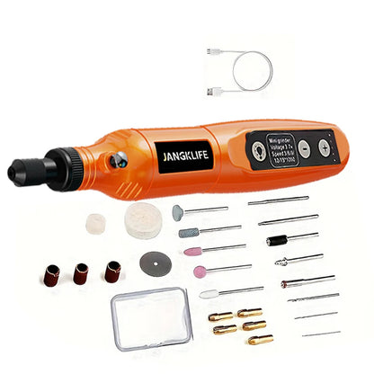 Wireless USB Rotary Tool Kit – Mini Engraving Pen and Drill for DIY, 5 Speeds, Rechargeable Battery