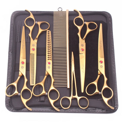 Professional Stainless Steel Pet Grooming Scissors Kit - 6.5 and 7