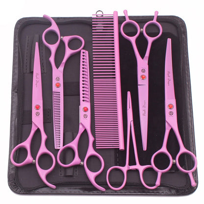 Professional Stainless Steel Pet Grooming Scissors Kit - 6.5 and 7