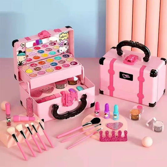 Children's Makeup Kit – Safe Cosmetic Set with Eyeshadow, Lipstick, and Portable Case