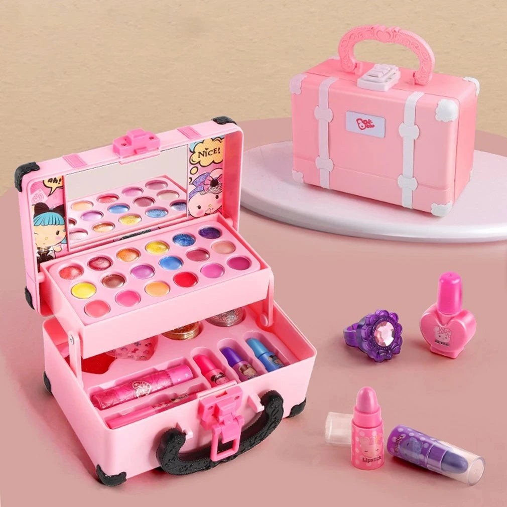 Children's Makeup Kit – Safe Cosmetic Set with Eyeshadow, Lipstick, and Portable Case