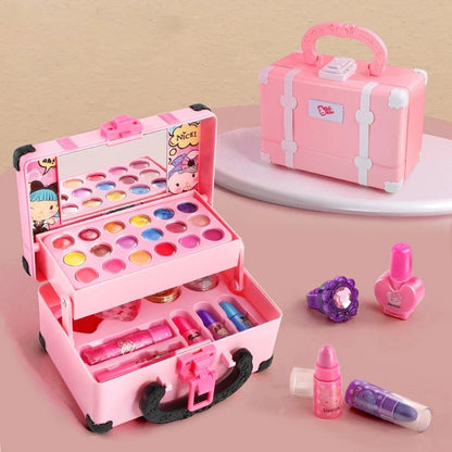Children's Makeup Kit – Safe Cosmetic Set with Eyeshadow, Lipstick, and Portable Case