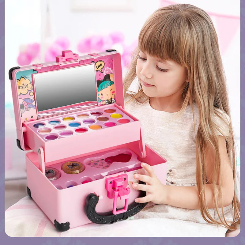 Children's Makeup Kit – Safe Cosmetic Set with Eyeshadow, Lipstick, and Portable Case
