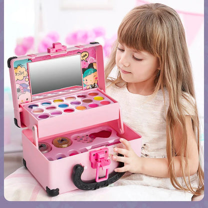 Children's Makeup Kit – Safe Cosmetic Set with Eyeshadow, Lipstick, and Portable Case