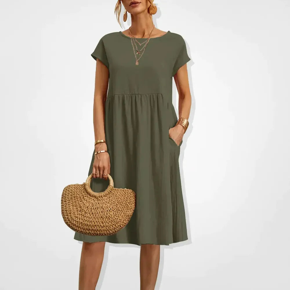 Robe d'été empire pour femme LUNA longue et ample - Légère et élégante pour l'été