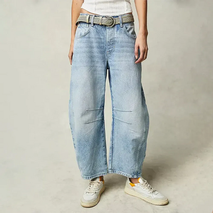 Jean confortable pour femme bleu taille M mélange de coton et d'élasthanne