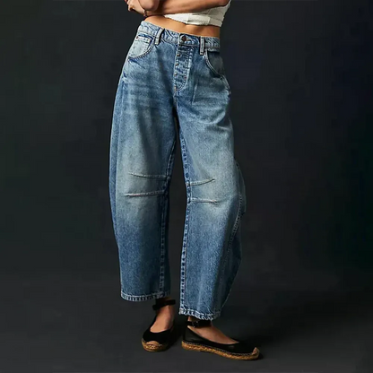 Jean confortable pour femme bleu taille M mélange de coton et d'élasthanne