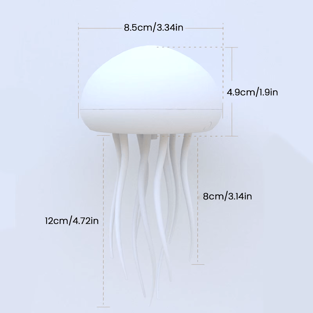 Lampe méduse à DEL avec éclairage RVB changeant de couleur et commande vocale – Ambiance apaisante pour usage intérieur