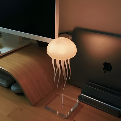 Lampe méduse à DEL avec éclairage RVB changeant de couleur et commande vocale – Ambiance apaisante pour usage intérieur