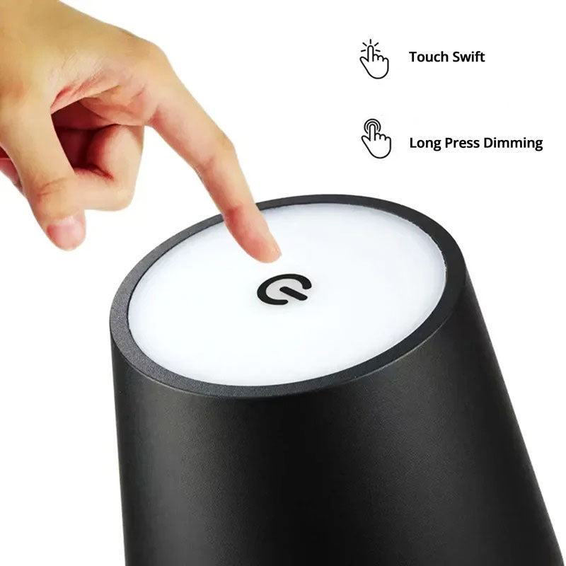 Lampe de table à DEL rechargeable sans fil – 10 couleurs, commande tactile, étanche IP65 pour intérieur et extérieur