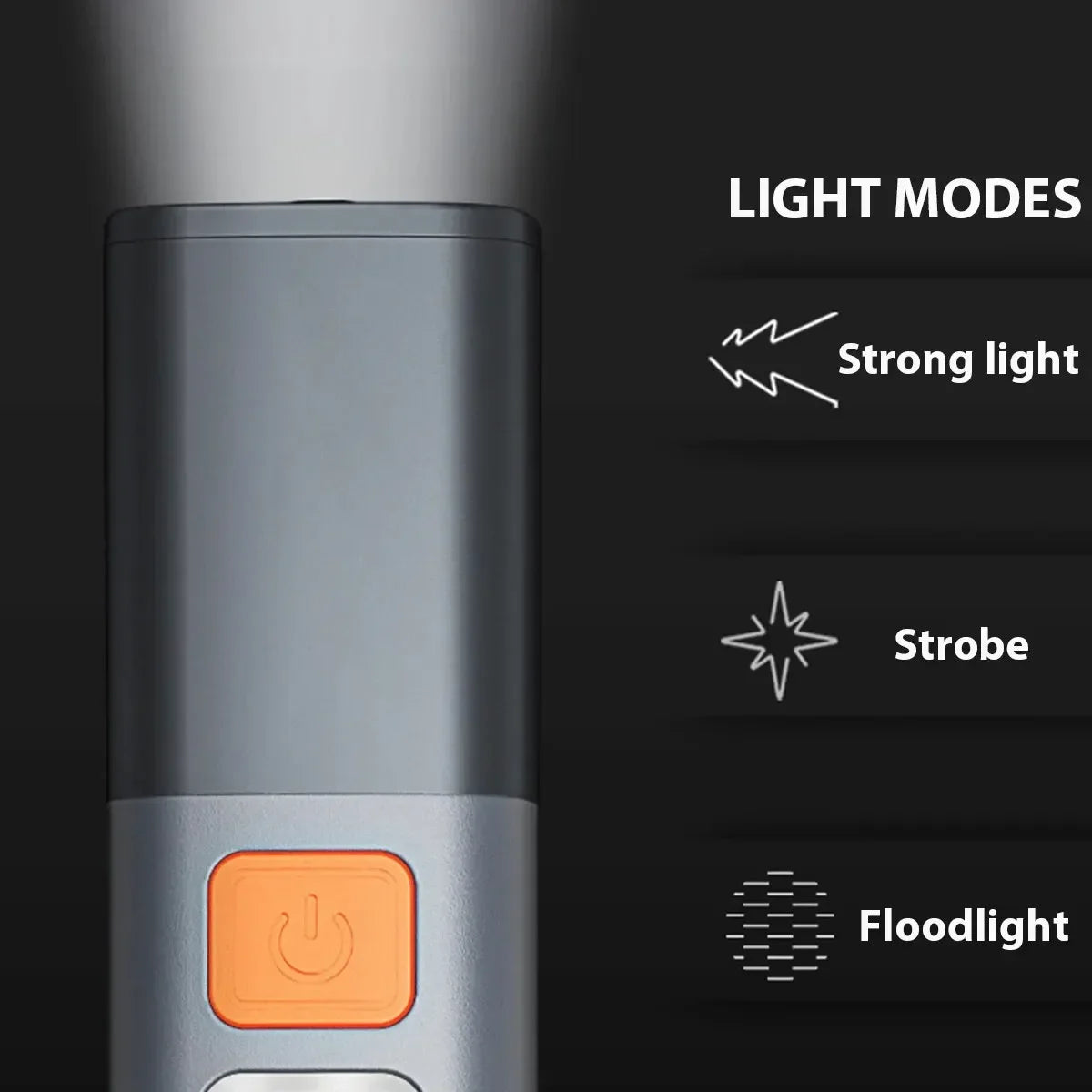 Lampe de poche rechargeable puissante avec éclairage COB et zoom télescopique – Lampe de poche portable pour le camping et la randonnée
