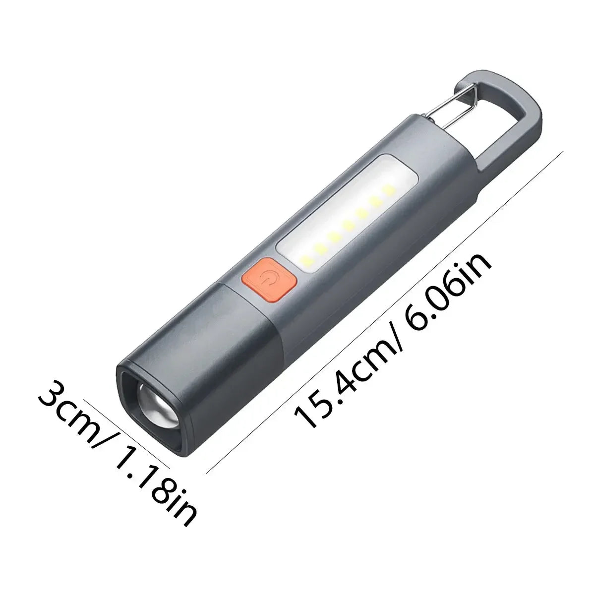Lampe de poche rechargeable puissante avec éclairage COB et zoom télescopique – Lampe de poche portable pour le camping et la randonnée