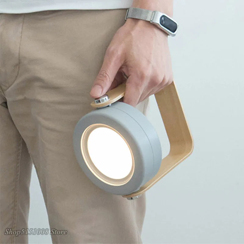Lampe de lecture pliable à DEL avec poignée en bois – Lampe de lecture rechargeable par USB et portable