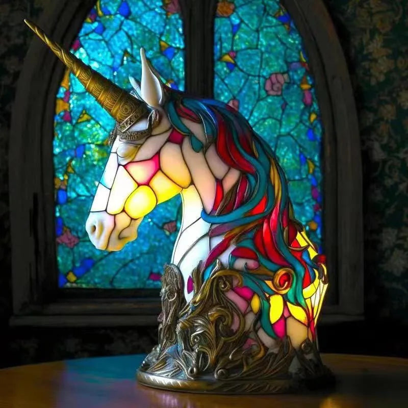 Lampe de table animale à DEL en résine – Décor sirène, mouton, hibou et tortue pour la maison