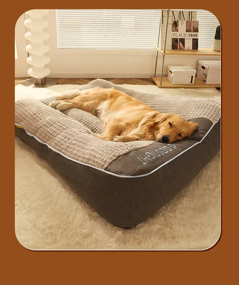Lit en velours doux en chenille pour chiens – Coussin confortable et élégant
