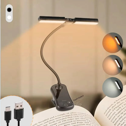Lumi Clip-On Reading Light | USB Rechargeable, 14 LED, 3 Color Temperatures
