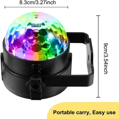 Rotating LED Disco Light with Remote Control - RGB Effects for Parties and Clubs