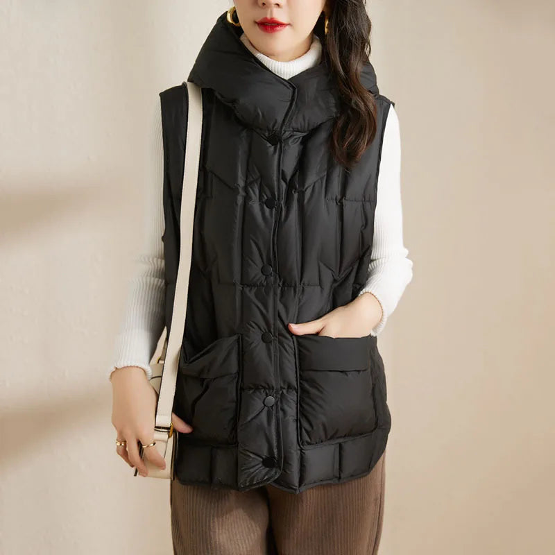 Luna Hooded Vest | Lightweight, Quilted Design
