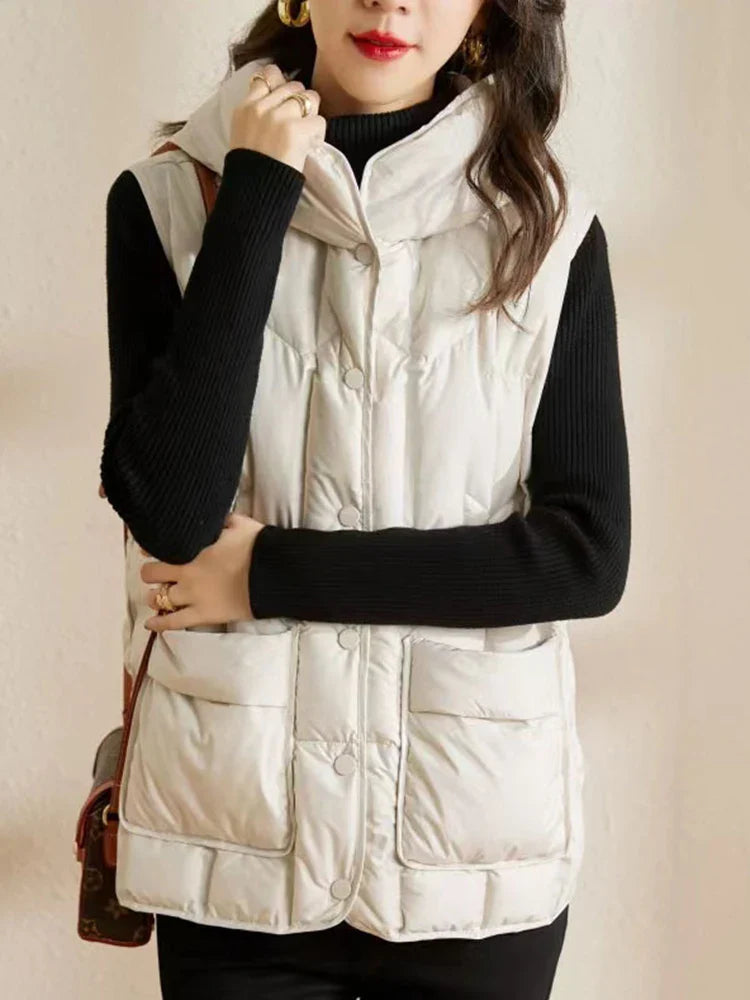 Luna Hooded Vest | Lightweight, Quilted Design