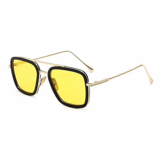 Women's Rectangular Sunglasses with Yellow UV400 Lenses – Modern and Lightweight Design