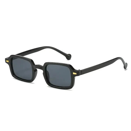 Black Rectangular UV400 Sunglasses, Lightweight Resin Frame for Men and Women, Modern Sun Protection
