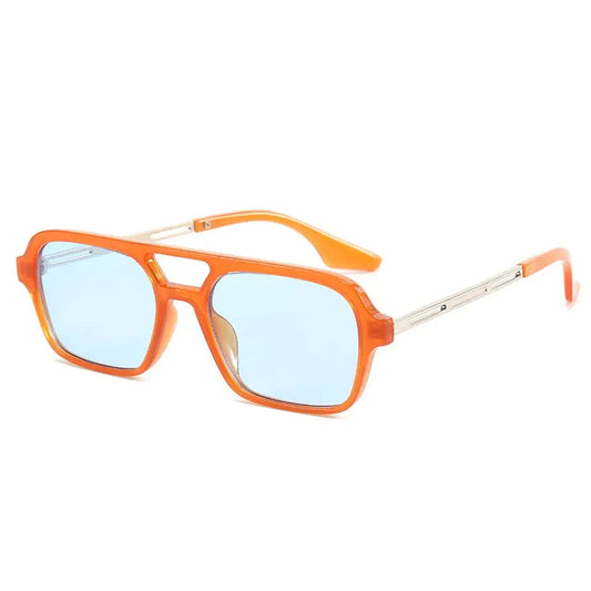 Orange Rectangular Sunglasses for Women with Blue UV400 Lenses – Elegant and Protective Fashion Accessory