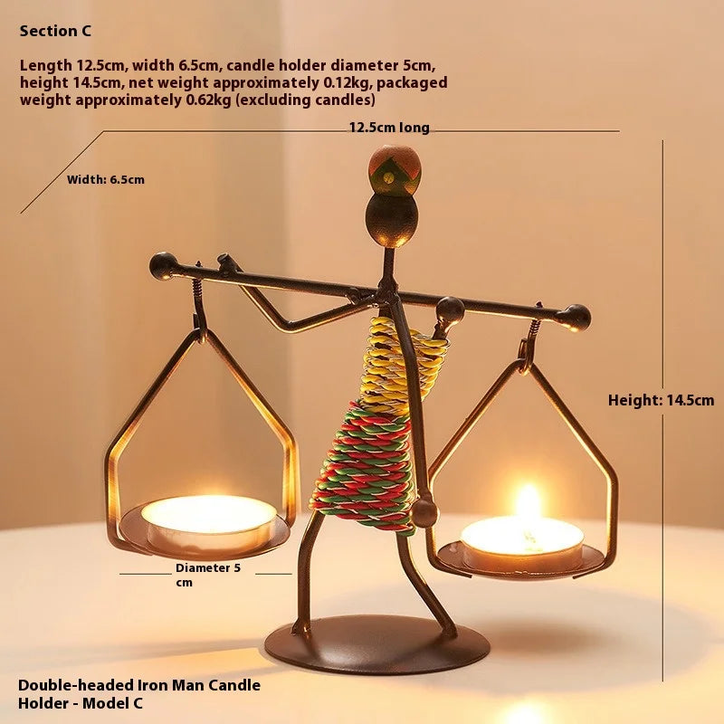 Luxe Candle Holder | Iron Table Decoration