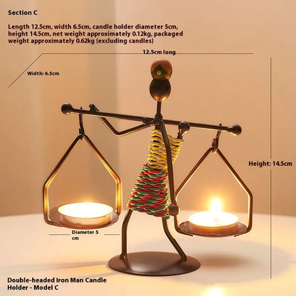 Luxe Candle Holder | Iron Table Decoration