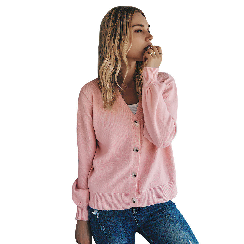 Luxe Knitted Cardigan | V-Neck, Lightweight Polyester